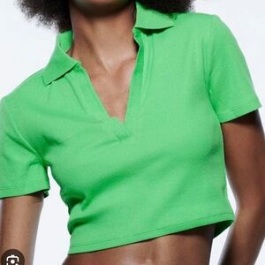 Zara cropped collard shirt